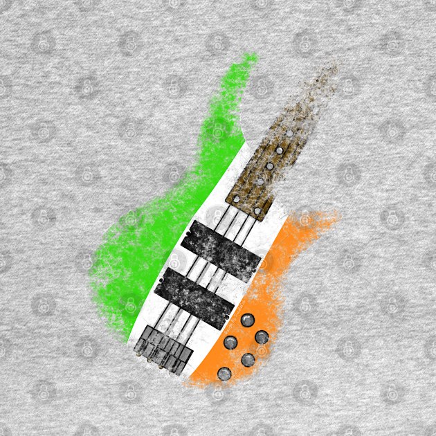 St Patrick's Day Irish Flag Bass Guitar Bassist by doodlerob